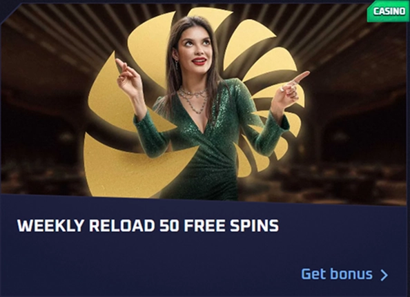 Sportaza Casino weekly reload bonus with 50 free spins offer