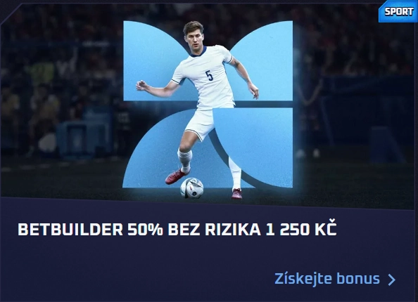 Betbuilder 50% bonus with 1,250 Kč risk-free bet