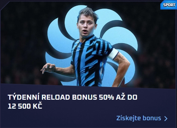 Sportaza Casino weekly reload bonus 50% up to 12500 CZK