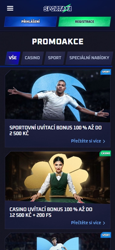 Sportaza Casino mobile screenshot showing welcome bonus offer
