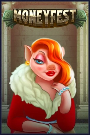 Moneyfest slot game with a glamorous pig character
