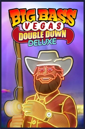 Big Bass Vegas Double Down Deluxe slot game with fisherman character