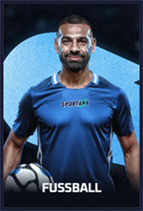 Mohamed Salah in Sportaza football kit with Fussball text