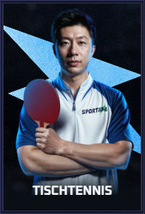 Tischennis player holding a red table tennis paddle