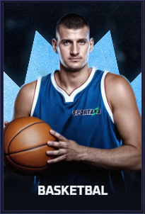 Basketball player holding a ball, Sportaza branding